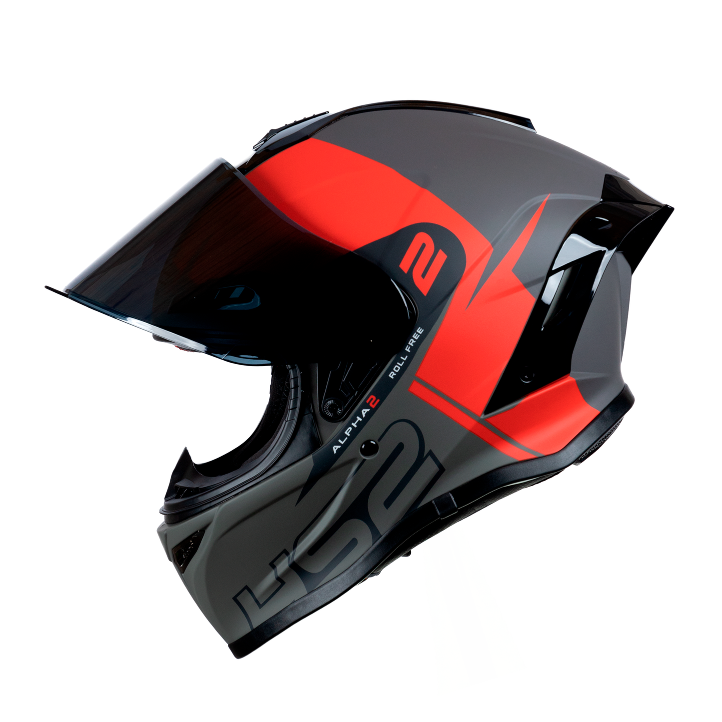 CASCO CERRADO ROJO/GRIS MATE MH613 HS2 D.V. VISERA OSCURA "M