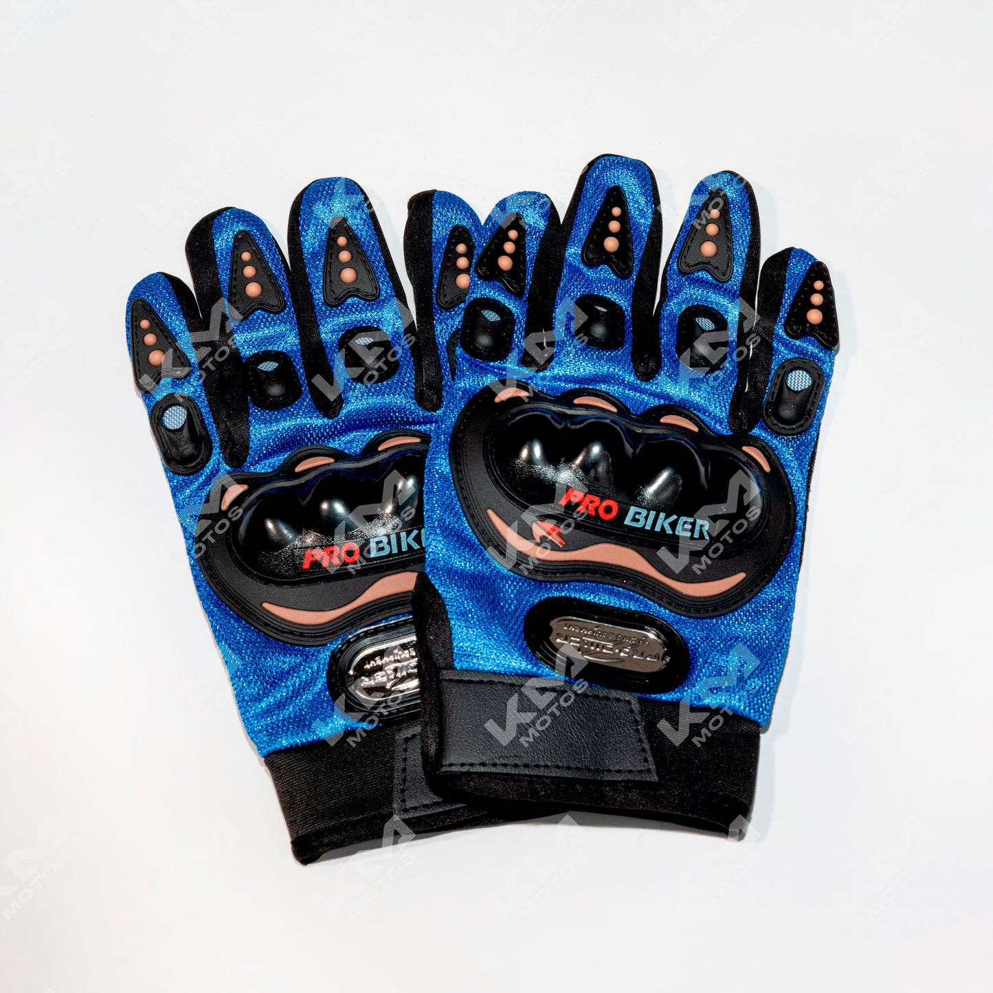 GUANTES LARGOS + PROTECCION PRO BIKERS AZUL