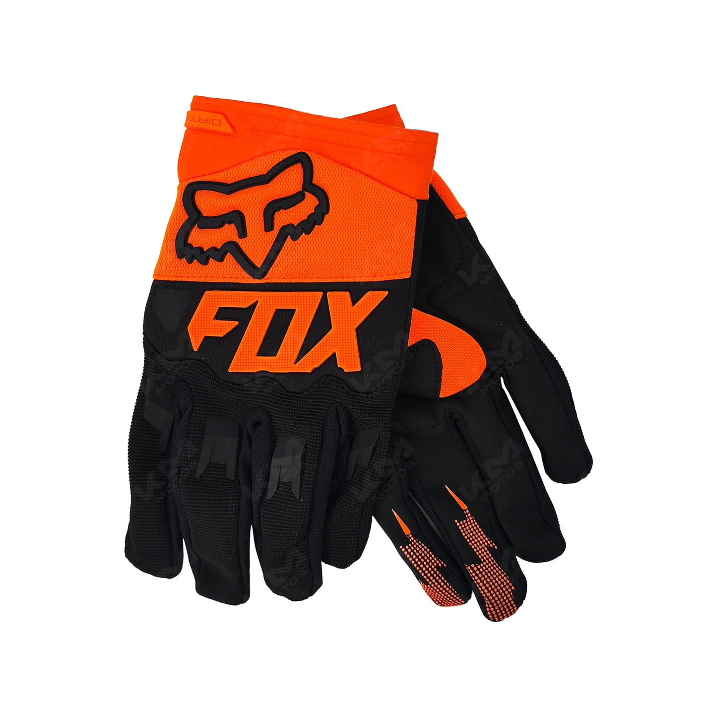 GUANTES FOX + PROTECCION ANARANJADO/NEGRO