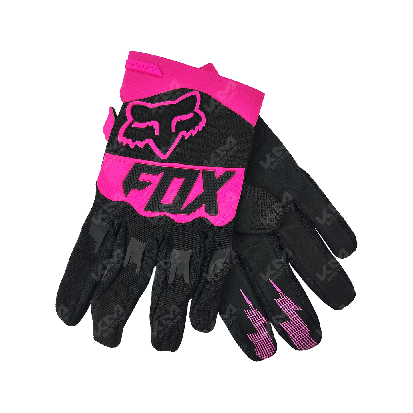 GUANTES FOX + PROTECCION ROSADO/NEGRO