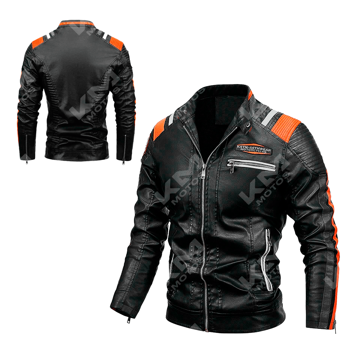 CHAQUETA DE CUERO SPORT RACING - KMMOTOSHN