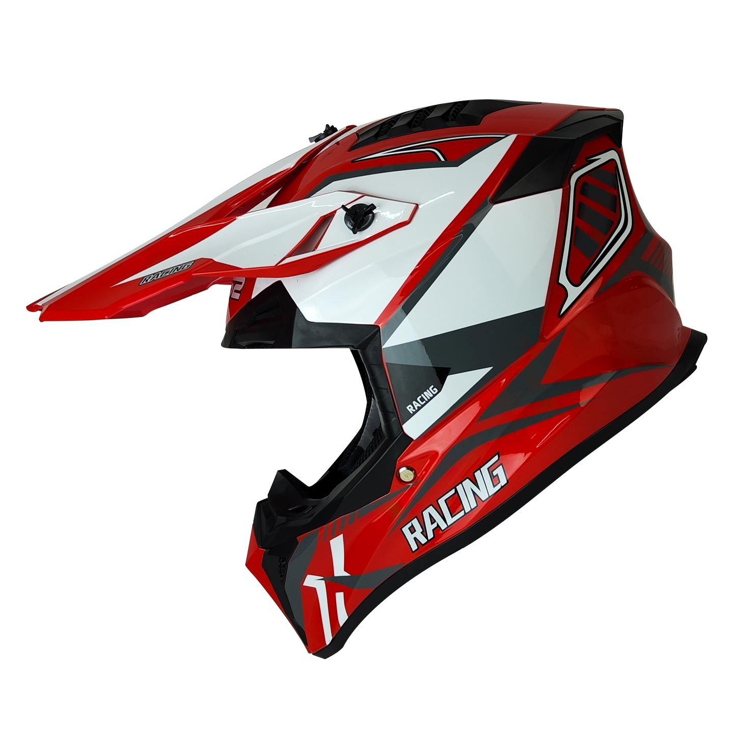 Casco Cross Rojo/Blanco Mate Dot Racing HS2 "XXL" - KMMOTOSHN