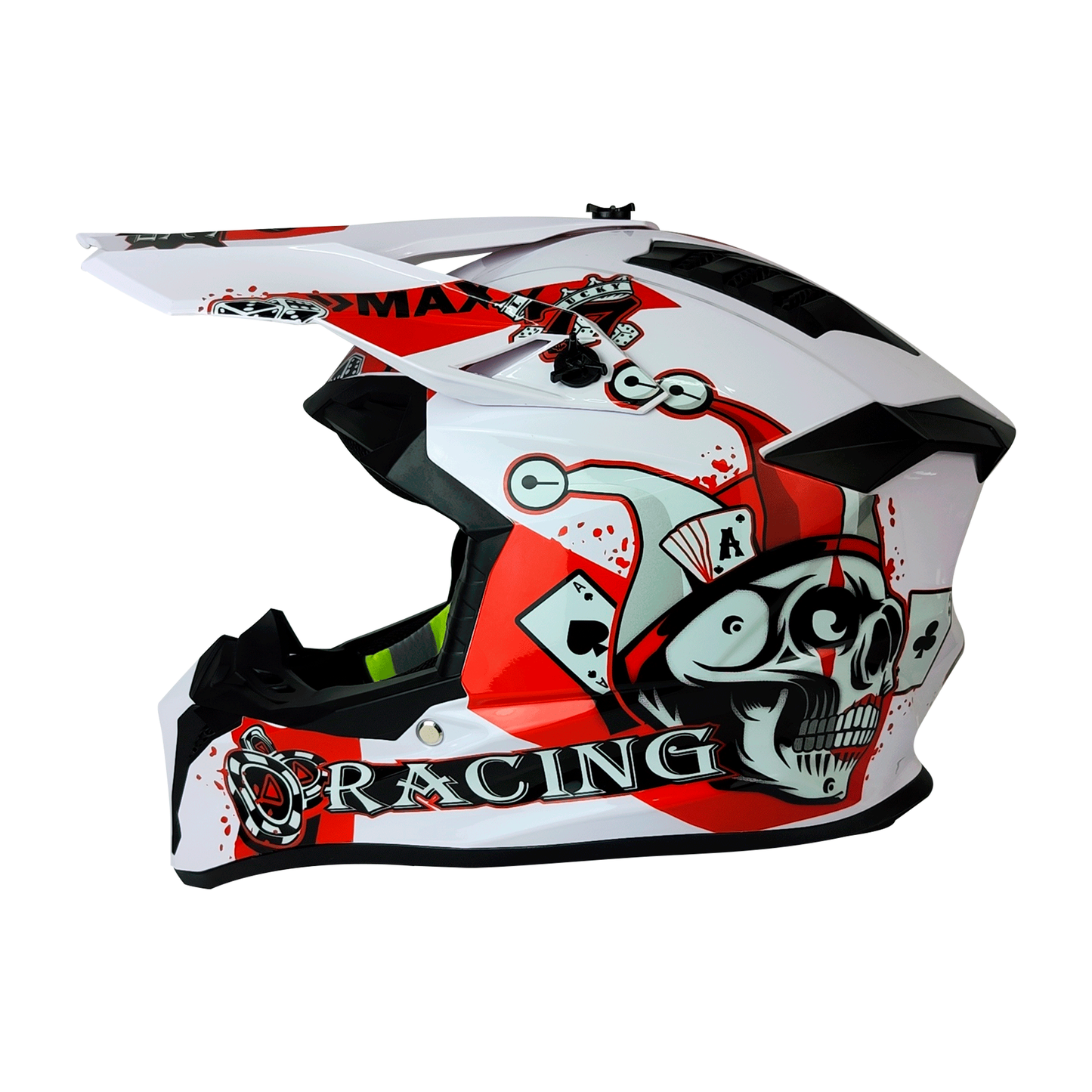 CASCO CROSS BLANCO/ROJO DOT SKULL HS2 WLT189/WLT127 "S"