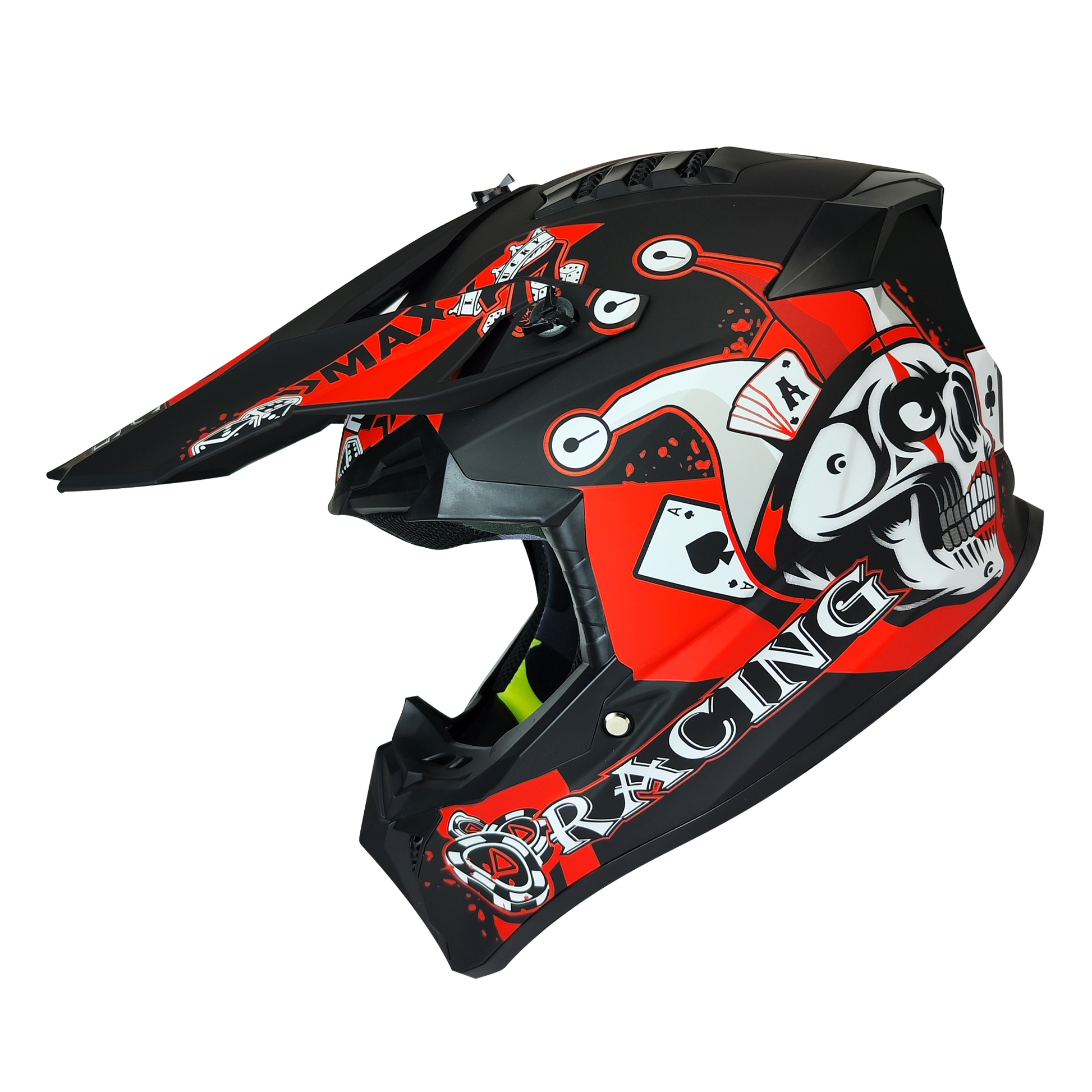 Casco Cross Negro Mate Dot Skull HS2 "XXL" - KMMOTOSHN