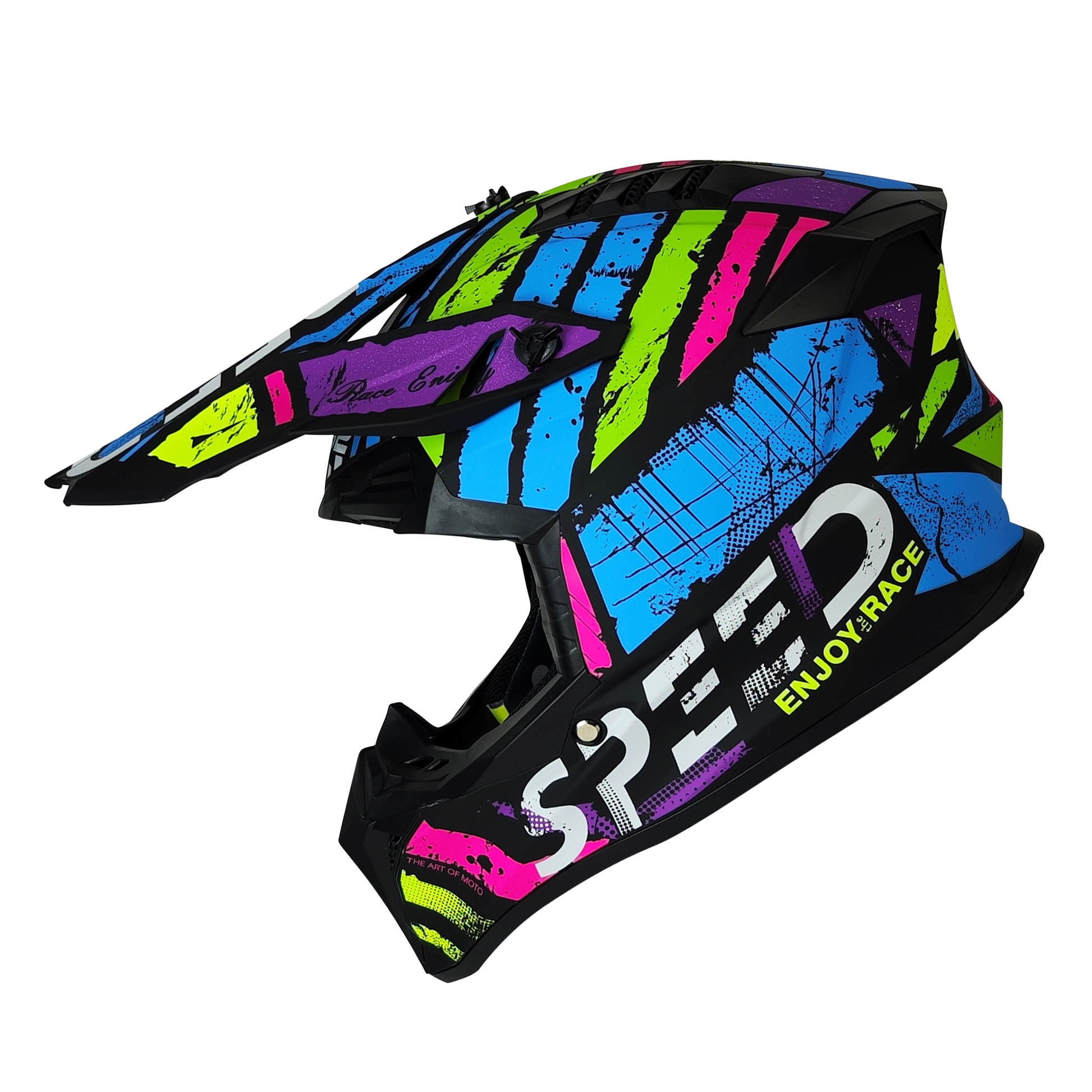 Casco Cross Negro Multicolor Dot Enjoy HS2 "XXL" - KMMOTOSHN