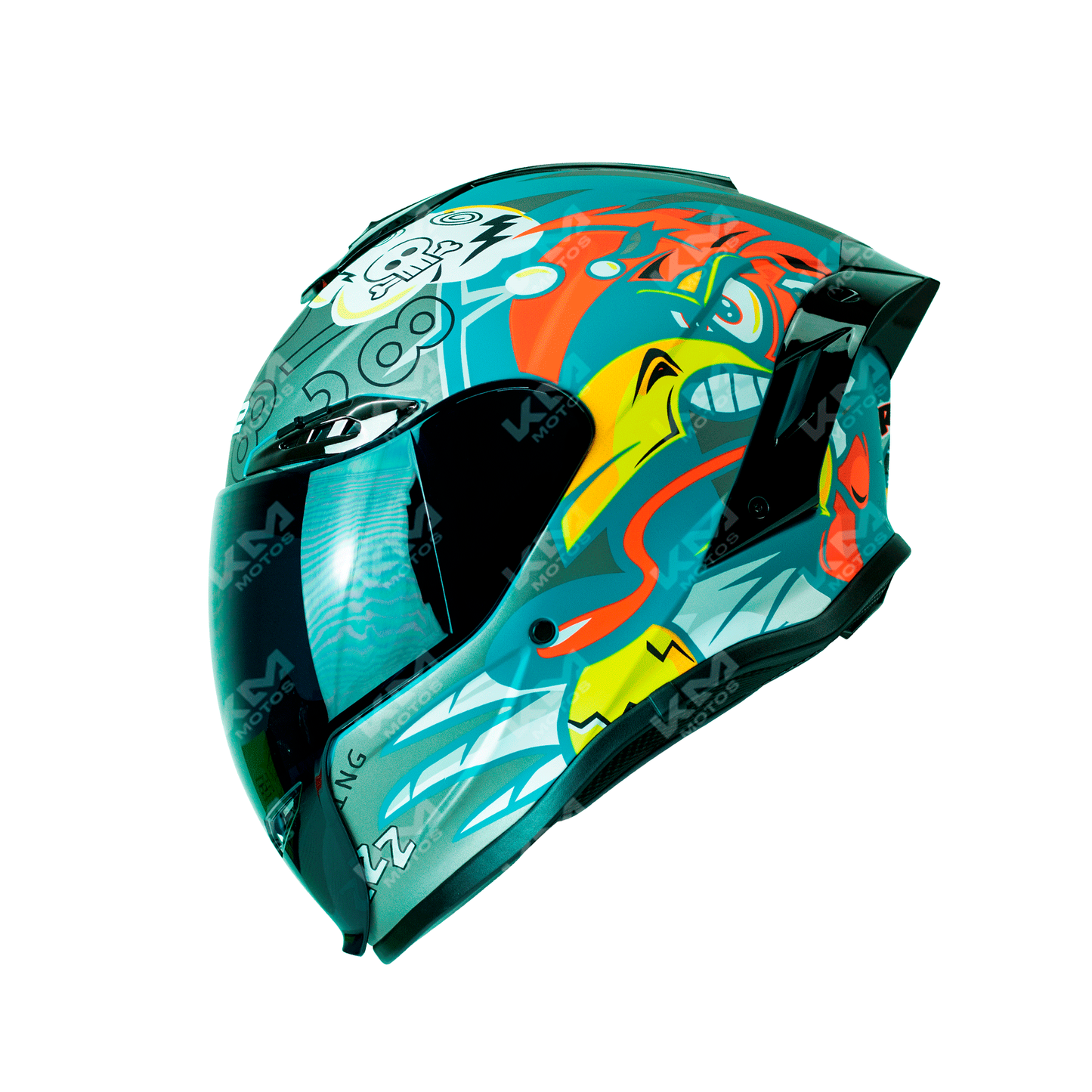 CASCO CERRADO GRIS/AZUL MATE LOONEY WLT109L DOT HS2 KMS V.N. "S"