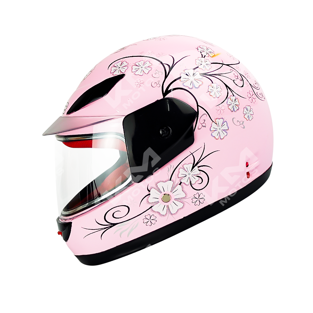 Casco Cerrado Para Niño BRT Rosado Flor WLT501 ABS HS2 "XL" - KMMOTOSHN