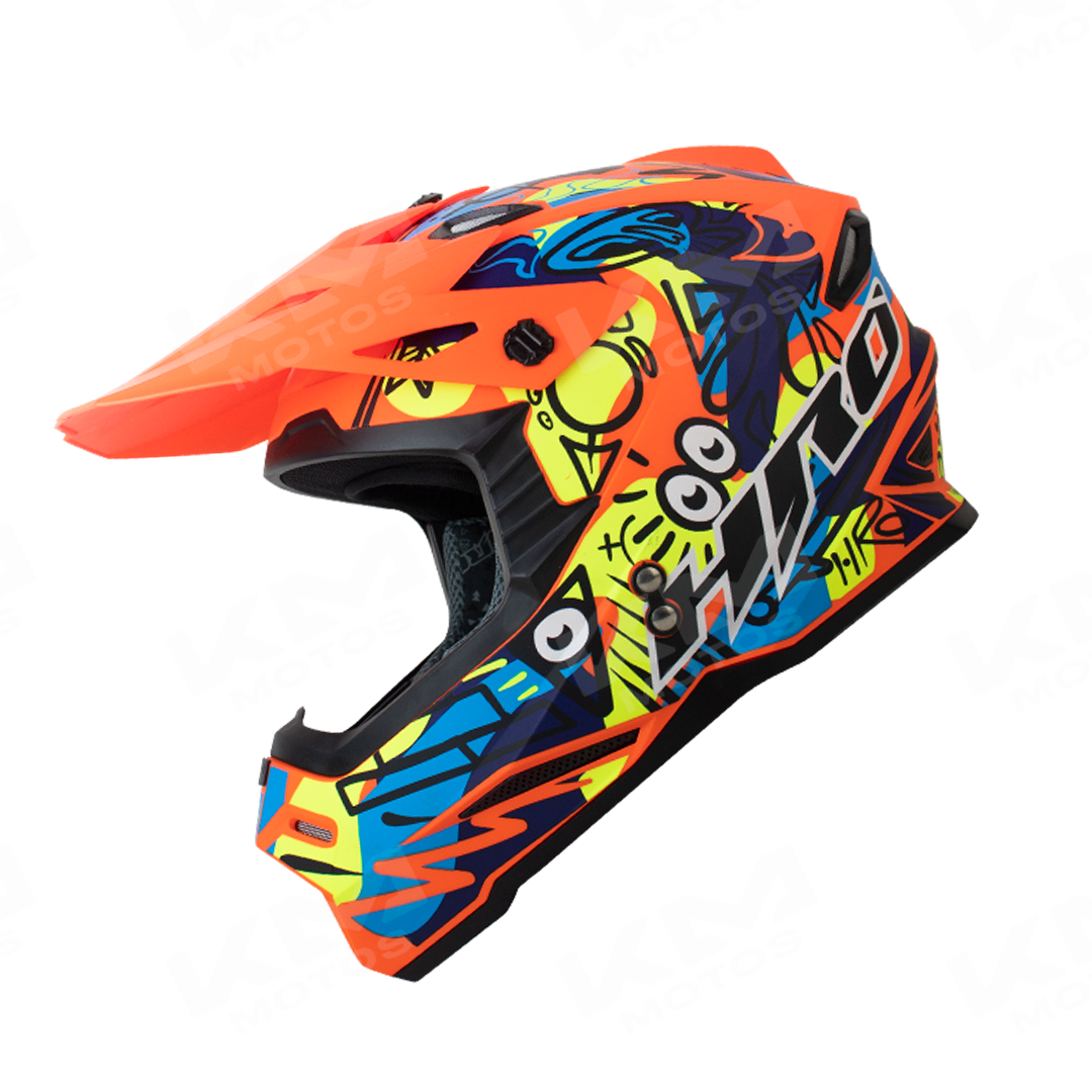 Casco Tipo Cross HRO Negro Amarillo FREESTYLE MX03 XL KMMOTOSHN