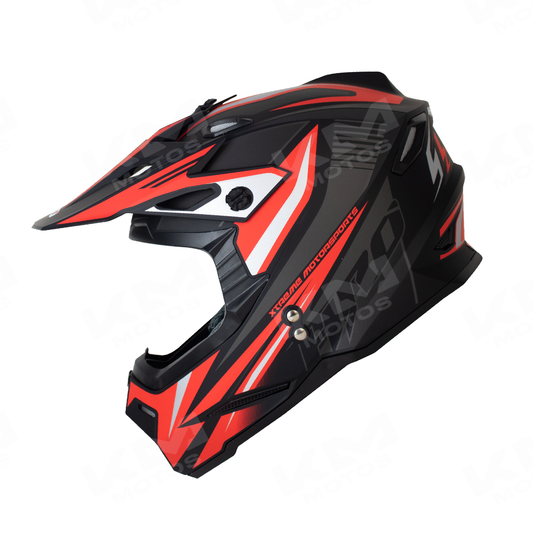 Casco Tipo Cross Negro/Rojo AIRMAX HRO MX03 L - KMMOTOSHN