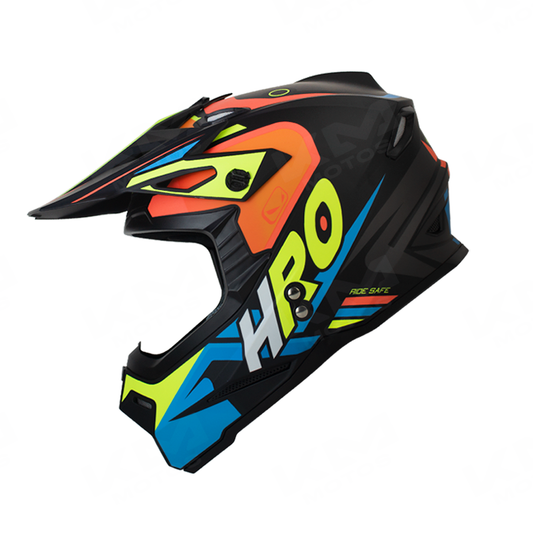 Casco Tipo Cross HRO Negro/Azul ECKO HRO MX03 L - KMMOTOSHN