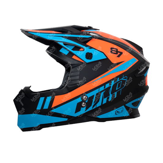 Casco Cross Hro Negro M/Azul Process Mx03 L