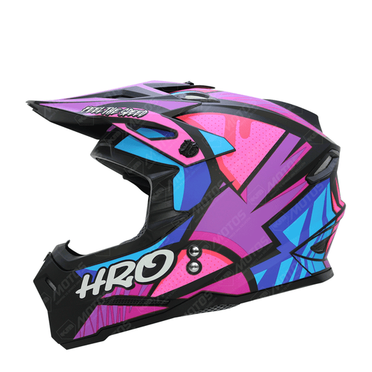 CASCO CROSS HRO NEGRO M/MORADO DRIPS MX03 M - KMMOTOSHN