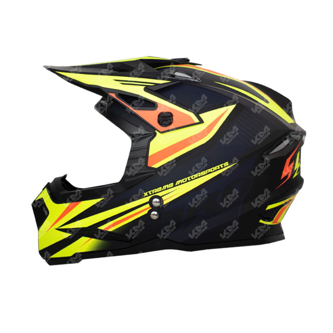 Casco Cross Hro Negro M/Amarillo Airmax Hro Mx03 L