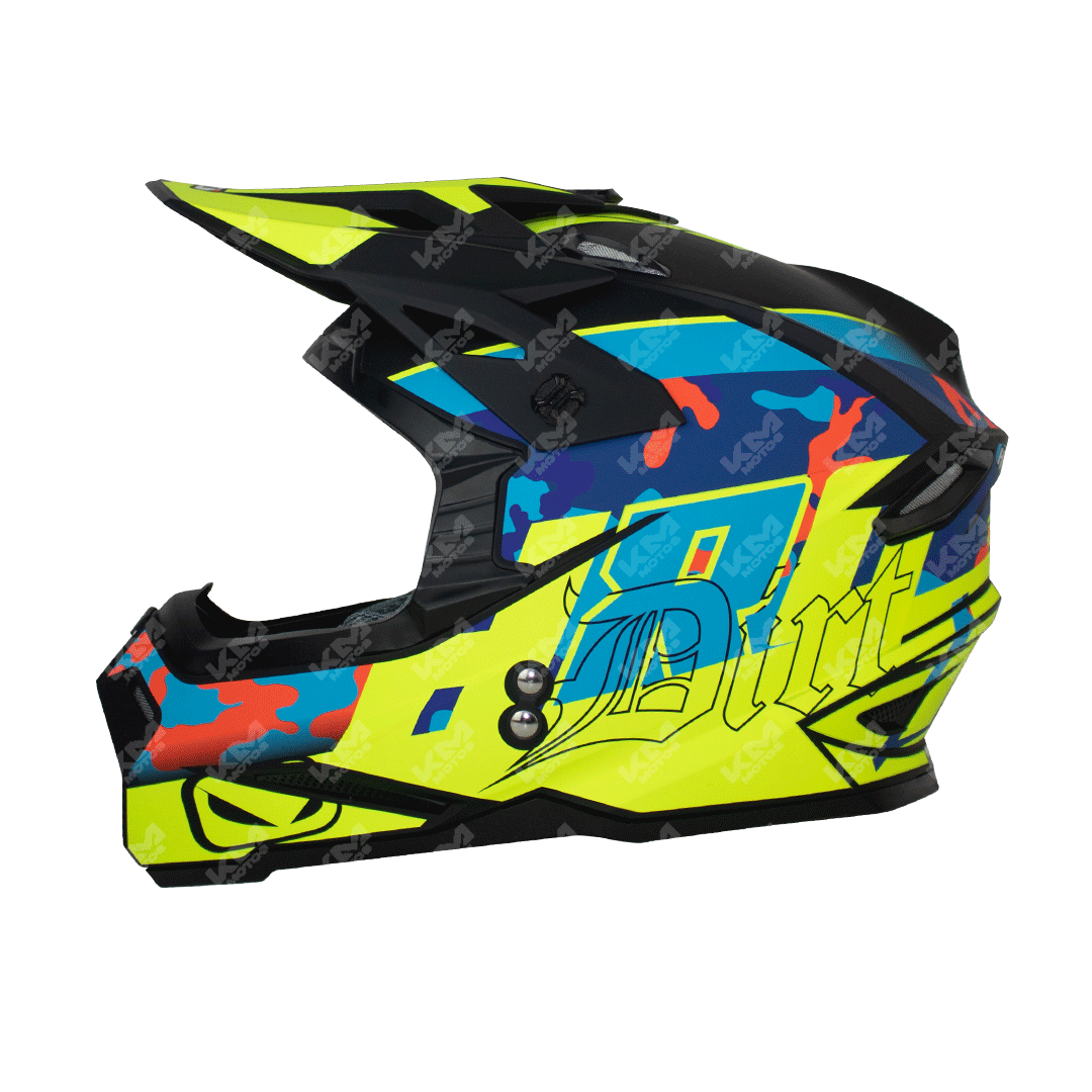 Casco Cross Hro Negro M/Amarillo Dirt Hro Mx03 L