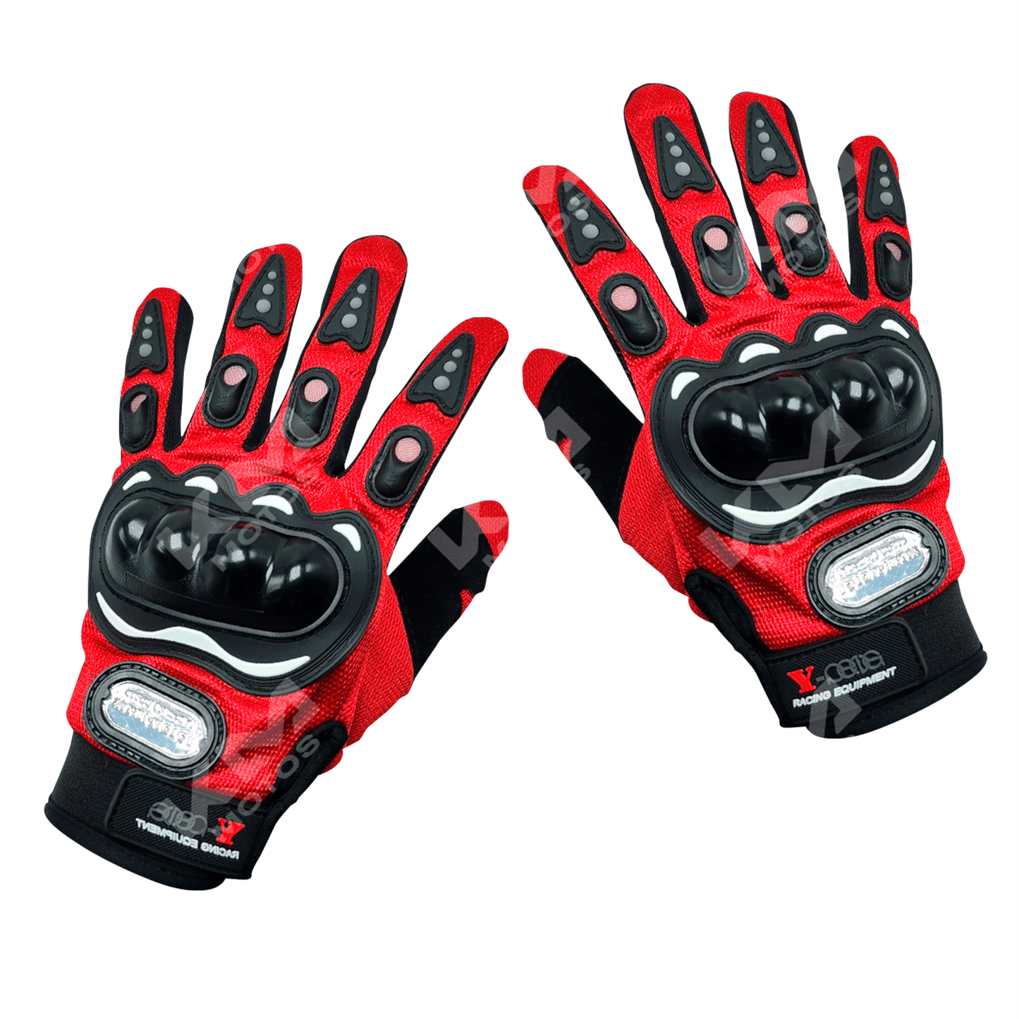 GUANTES LARGO + PROTECCION ROJO - KMMOTOSHN