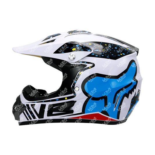 CASCO CROSS + DISENO FOX MULTICOLOR (S/M/L/XL/XXL) KMS