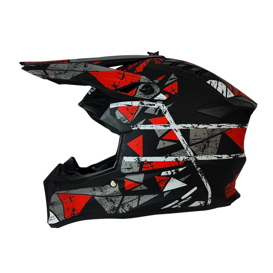 CASCO CROSS NEGRO/ROJO MATE DOT VECTOR KMS "M" - KMMOTOSHN