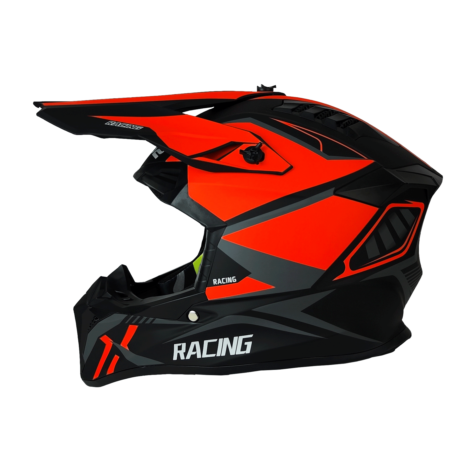 CASCO CROSS NEGRO/ANARANJADO MATE DOT RACING KMS "XL" - KMMOTOSHN