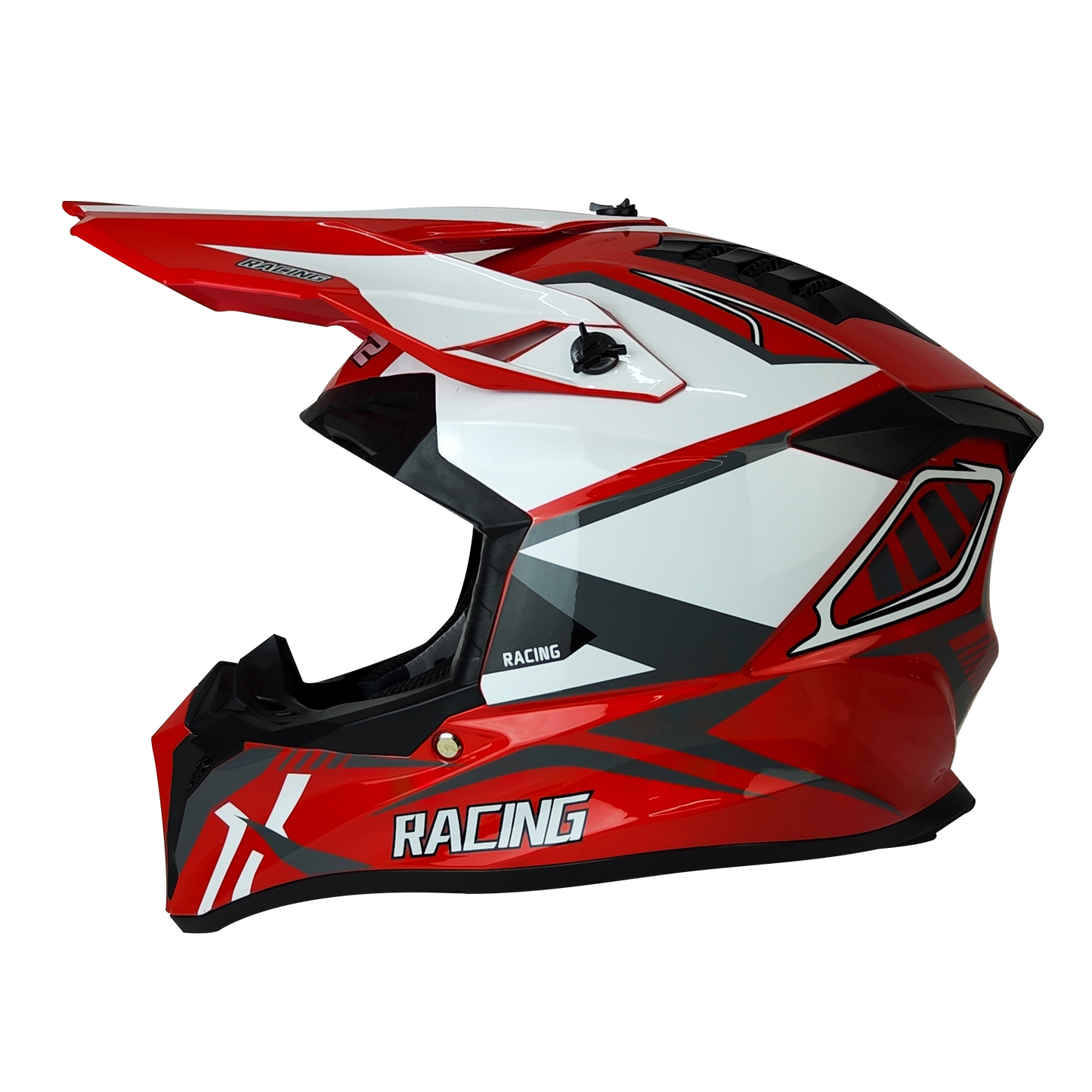 CASCO CROSS ROJO/BLANCO MATE DOT RACING KMS "M" - KMMOTOSHN