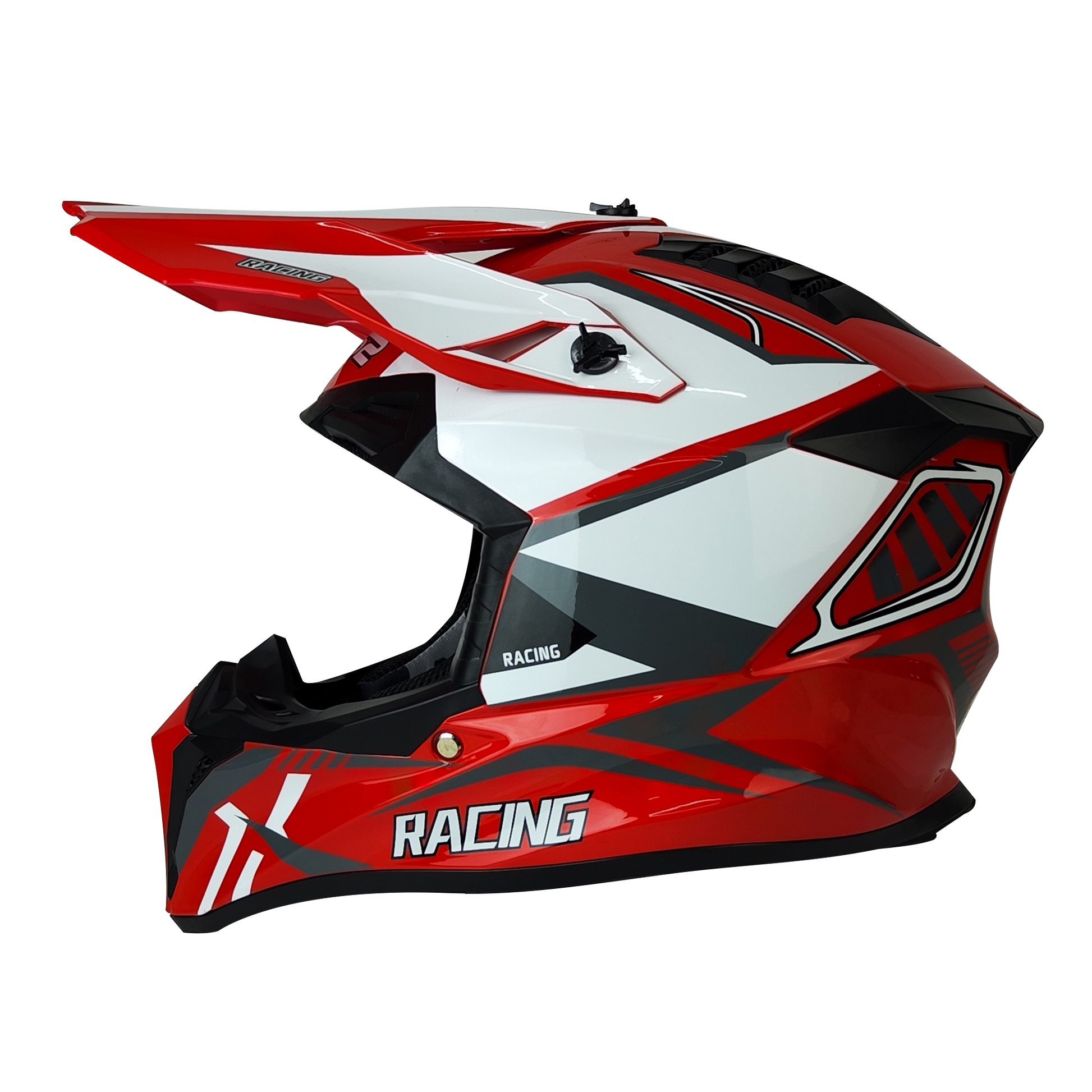 CASCO CROSS ROJO/BLANCO MATE DOT RACING KMS "M" - KMMOTOSHN