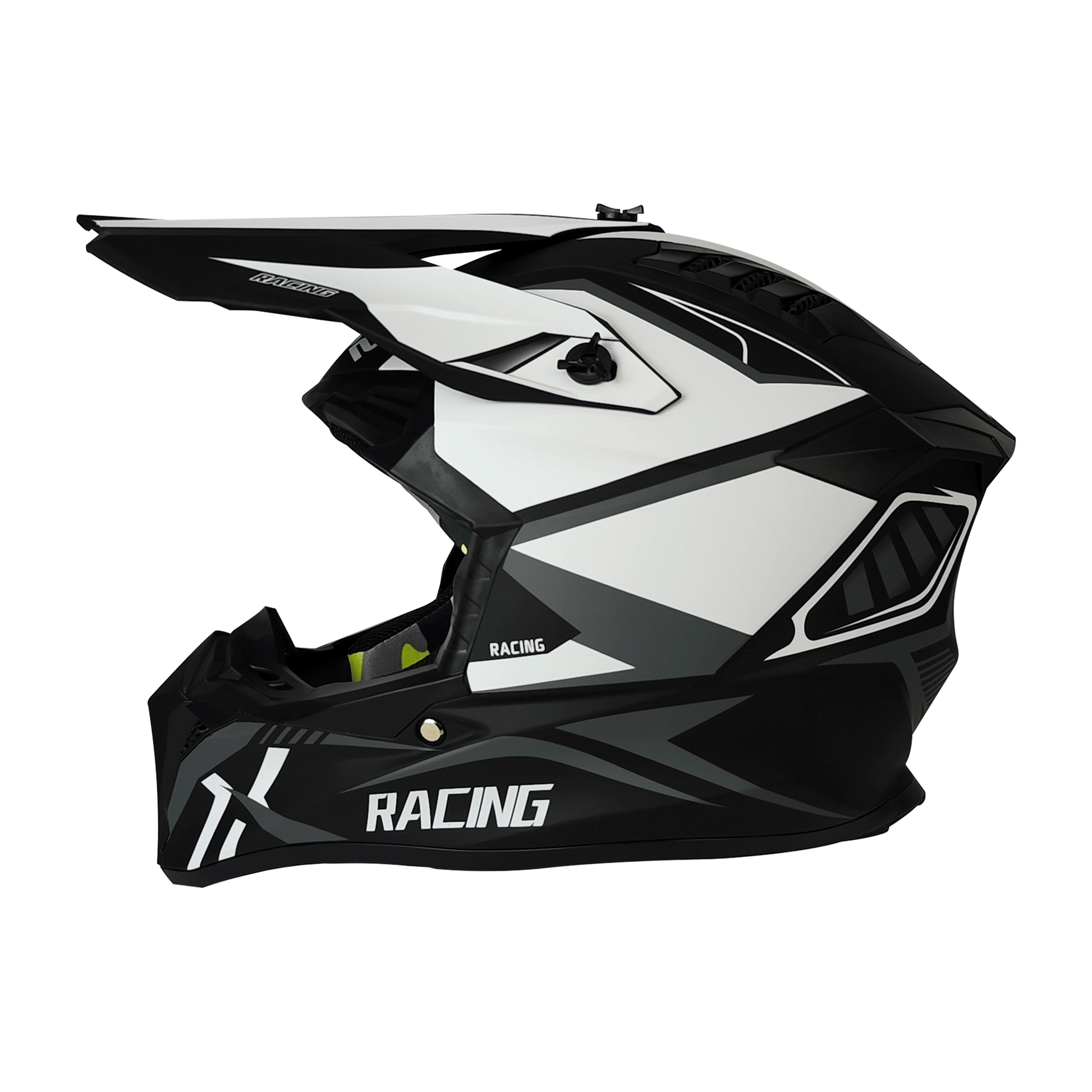 CASCO CROSS NEGRO/BLANCO MATE DOT RACING KMS "XL" - KMMOTOSHN