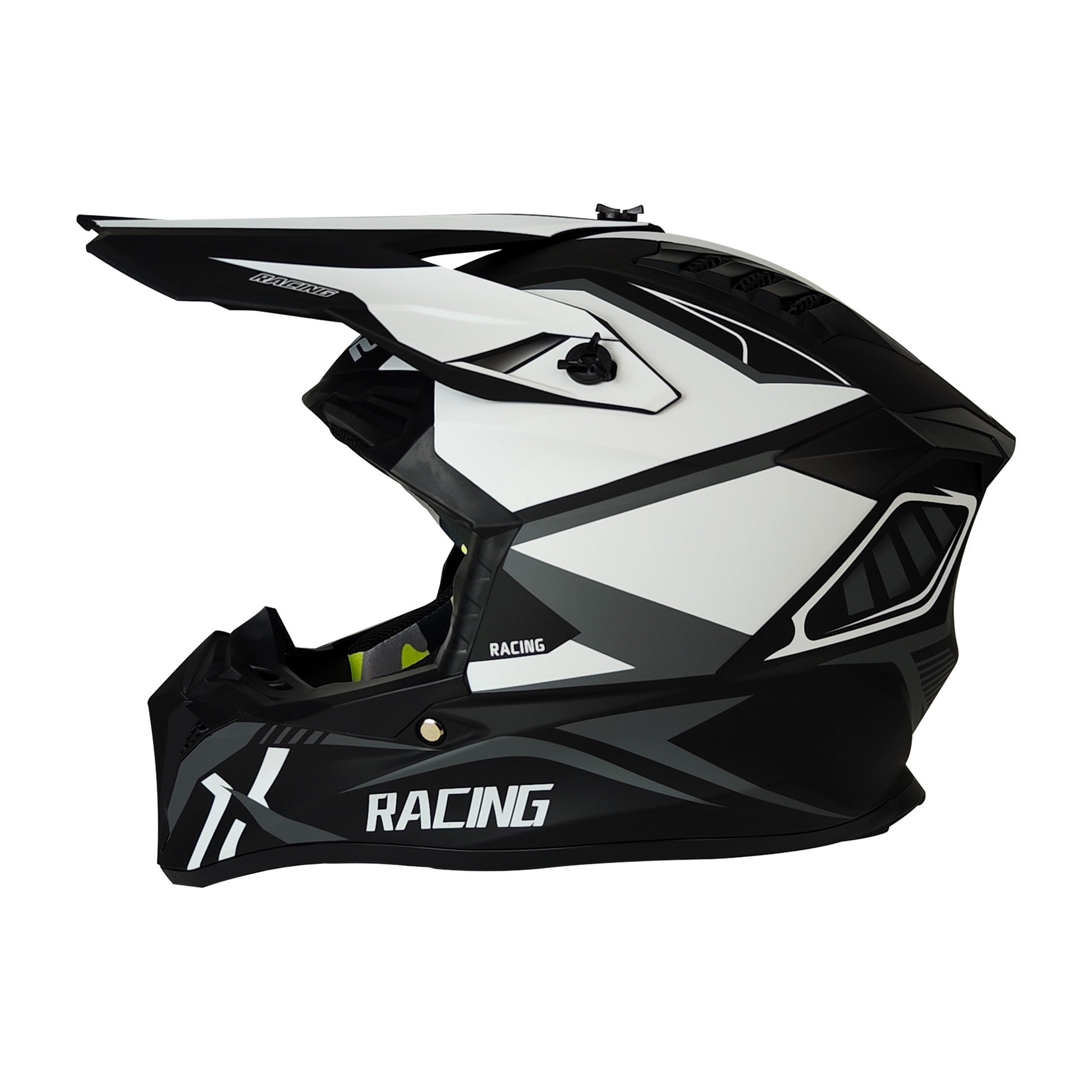 CASCO CROSS NEGRO/BLANCO MATE DOT RACING KMS "M" - KMMOTOSHN