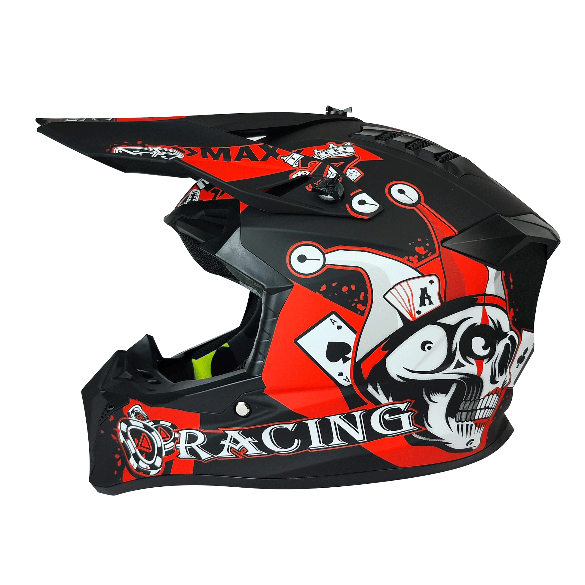 CASCO CROSS NEGRO MATE DOT SKULL KMS "L" - KMMOTOSHN