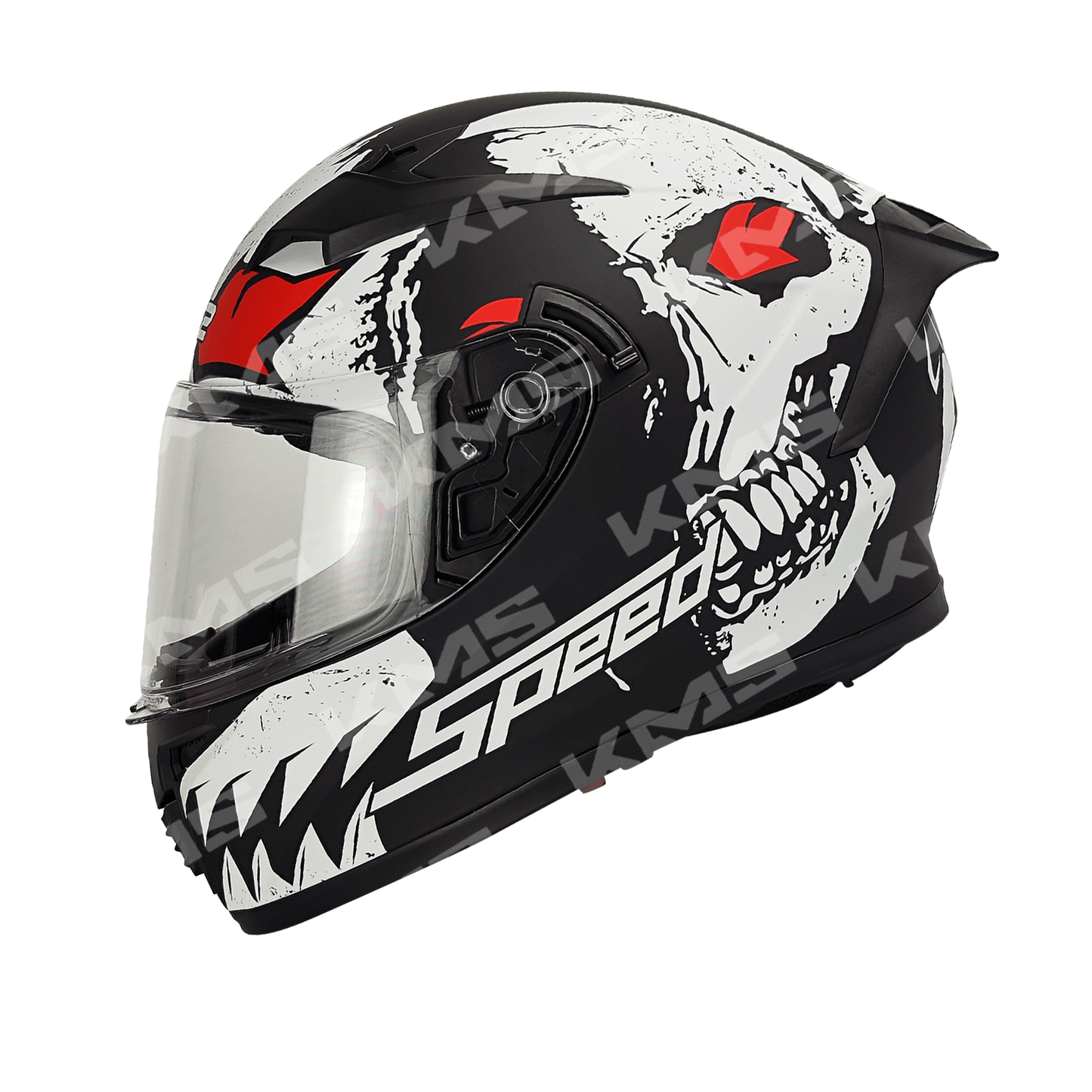 Casco Cerrado Blanco/Negro Skull Speed WLT108 Dot HS2 KMS "L" - KMMOTOSHN