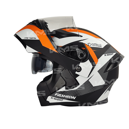 CASCO MODULAR NEGRO/ANARANJADO XTRAY WLT169 DOBLE VISERA DOT HS2 KMS "L" - KMMOTOSHN