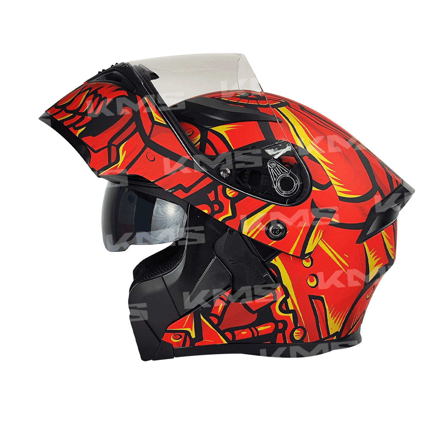 CASCO MODULAR ROJO/NEGRO DEMOND WLT169 DOBLE VISERA DOT HS2 KMS "L" - KMMOTOSHN