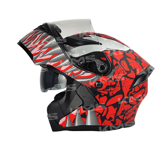 CASCO MODULAR ROJO/NEGRO VENOM WLT169 DOBLE VISERA DOT HS2 KMS "L" - KMMOTOSHN