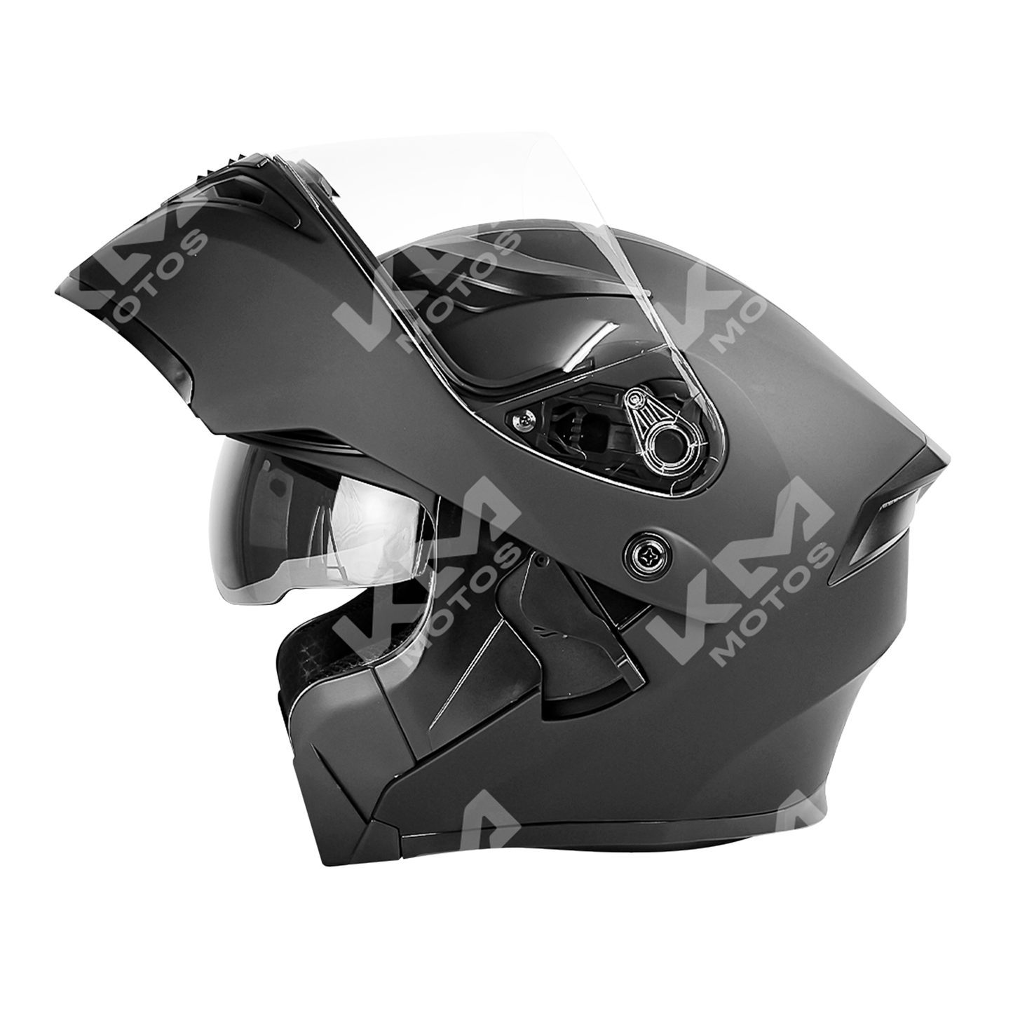 CASCO MODULAR NEGRO MATE SOLID WLT169 DOBLE VISERA DOT HS2 KMS "L" - KMMOTOSHN